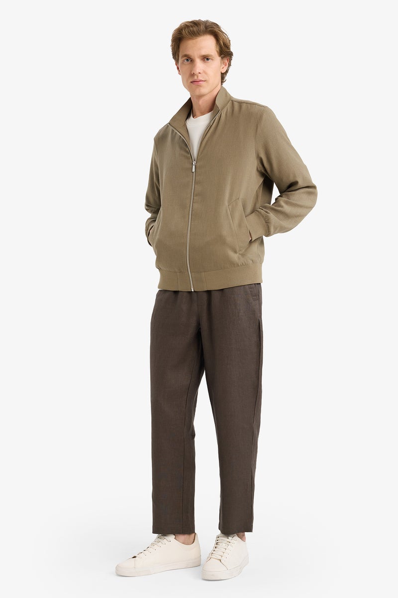 DeFacto Green Man Regular Fit High Neck Zip-Up Jacket Casual - Image 2